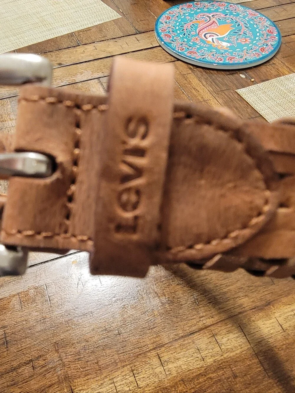 Levi's Women's Genuine Leather Woven Braided Belt (Cognac / Light Brown)